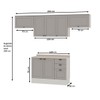 Cozinha Compacta Iluminata 7 Portas 3 Gavetas 100% Mdf Branco/Fendi - Genialflex