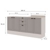 Balcão de Cozinha Iluminata 4 Portas 3 Gavetas 100% Mdf Branco/Fendi - Genialflex