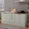 Balcão de Cozinha Iluminata 4 Portas 3 Gavetas 100% Mdf Mint/ébano - Genialflex