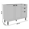 Balcão de Cozinha para Pia 2 Portas 3 Gavetas Verde Mint 1532 - Genialflex