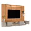 Estante para TV Até 75 Polegadas Magnum 2 Portas 2 Gavetas com Led Canela/Gris Fosco - Linea Brasil