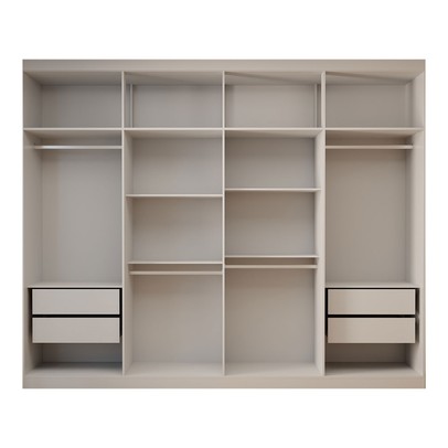 Guarda-Roupa Casal Bréscia 8 Portas 4 Gavetas Branco - Panorama Móveis