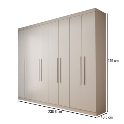Guarda-Roupa Casal Bréscia 8 Portas 4 Gavetas Branco - Panorama Móveis