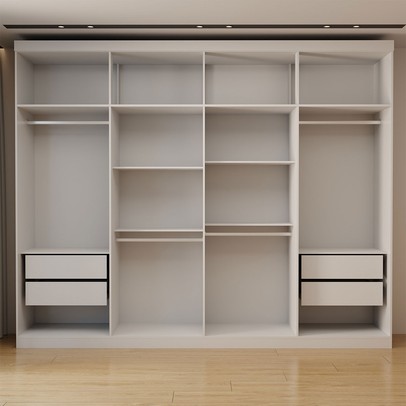 Guarda-Roupa Casal Bréscia 8 Portas 4 Gavetas Branco - Panorama Móveis