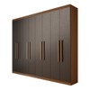 Guarda-Roupa Casal Bréscia 8 Portas 4 Gavetas Jatoba/Grafite - Panorama Móveis