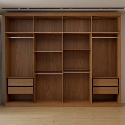 Guarda-Roupa Casal Bréscia 8 Portas 4 Gavetas Jatoba - Panorama Móveis