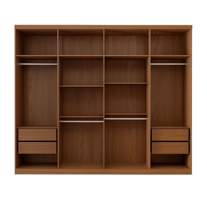 Guarda-Roupa Casal Bréscia 8 Portas 4 Gavetas Jatoba - Panorama Móveis