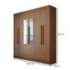 Guarda-Roupa Casal Palermo 6 Portas 2 Gavetas com Espelho Jatoba/Areia - Panorama Móveis