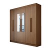 Guarda-Roupa Casal Palermo 6 Portas 2 Gavetas com Espelho Jatoba/Areia - Panorama Móveis