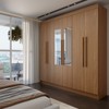 Guarda-Roupa Casal Palermo 6 Portas 2 Gavetas com Espelho Jatoba/Areia - Panorama Móveis
