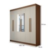 Guarda-Roupa Casal Palermo 6 Portas 2 Gavetas com Espelho Jatoba - Panorama Móveis