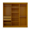 Guarda-Roupa Solteiro Sevilha 6 Portas 2 Gavetas 100% Mdf Naturale/Off White - Panorama Móveis