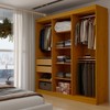 Guarda-Roupa Solteiro Sevilha 6 Portas 2 Gavetas 100% Mdf Naturale/Off White - Panorama Móveis