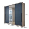 Guarda-Roupa Casal Genebra  3 Portas 4 Gavetas com Espelho Branco/Azul - Panorama Móveis