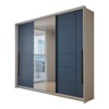 Guarda-Roupa Casal Genebra  3 Portas 4 Gavetas com Espelho Branco/Azul - Panorama Móveis