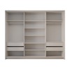 Guarda-Roupa Casal Genebra  3 Portas 4 Gavetas com Espelho Branco/Creme - Panorama Móveis