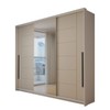 Guarda-Roupa Casal Genebra  3 Portas 4 Gavetas com Espelho Branco/Creme - Panorama Móveis