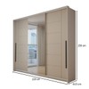 Guarda-Roupa Casal Genebra  3 Portas 4 Gavetas com Espelho Branco/Creme - Panorama Móveis