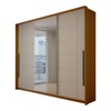 Guarda-Roupa Casal Genebra  3 Portas 4 Gavetas com Espelho Freijó/Creme - Panorama Móveis