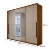 Guarda-Roupa Casal Genebra  3 Portas 4 Gavetas com Espelho Freijó/Creme - Panorama Móveis
