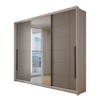 Guarda-Roupa Casal Genebra  3 Portas 4 Gavetas com Espelho Branco/Cinza - Panorama Móveis