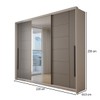 Guarda-Roupa Casal Genebra  3 Portas 4 Gavetas com Espelho Branco/Cinza - Panorama Móveis