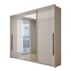 Guarda-Roupa Casal Genebra  3 Portas 4 Gavetas com Espelho Branco - Panorama Móveis