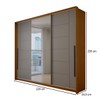 Guarda-Roupa Casal Genebra  3 Portas 4 Gavetas com Espelho Freijó/Cinza - Panorama Móveis