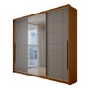 Guarda-Roupa Casal Genebra  3 Portas 4 Gavetas com Espelho Freijó/Cinza - Panorama Móveis