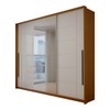 Guarda-Roupa Casal Genebra  3 Portas 4 Gavetas com Espelho Freijó/Branco - Panorama Móveis