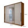 Guarda-Roupa Casal Genebra  3 Portas 4 Gavetas com Espelho Freijó/Branco - Panorama Móveis