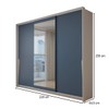 Guarda-Roupa Casal Mônaco 3 Portas 4 Gavetas com Espelho Branco/Azul - Panorama Móveis