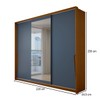 Guarda-Roupa Casal Mônaco 3 Portas 4 Gavetas com Espelho Freijó/Azul - Panorama Móveis