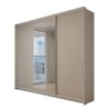 Guarda-Roupa Casal Mônaco 3 Portas 4 Gavetas com Espelho Branco/Creme - Panorama Móveis