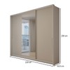 Guarda-Roupa Casal Mônaco 3 Portas 4 Gavetas com Espelho Branco/Creme - Panorama Móveis