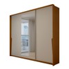 Guarda-Roupa Casal Mônaco 3 Portas 4 Gavetas com Espelho Freijó/Creme - Panorama Móveis