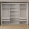 Guarda-Roupa Casal Mônaco 3 Portas 4 Gavetas com Espelho Branco/Cinza - Panorama Móveis