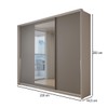 Guarda-Roupa Casal Mônaco 3 Portas 4 Gavetas com Espelho Branco/Cinza - Panorama Móveis