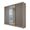 Guarda-Roupa Casal Mônaco 3 Portas 4 Gavetas com Espelho Branco/Cinza - Panorama Móveis
