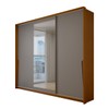 Guarda-Roupa Casal Mônaco 3 Portas 4 Gavetas com Espelho Freijó/Cinza - Panorama Móveis