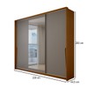 Guarda-Roupa Casal Mônaco 3 Portas 4 Gavetas com Espelho Freijó/Cinza - Panorama Móveis