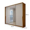 Guarda-Roupa Casal Mônaco 3 Portas 4 Gavetas com Espelho Freijó/Branco - Panorama Móveis