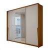Guarda-Roupa Casal Mônaco 3 Portas 4 Gavetas com Espelho Freijó/Branco - Panorama Móveis