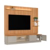 Estante para TV Até 75 Polegadas Magnum 1 Porta 2 Gavetas com Led Canela/Gris Fosco - Linea Brasil