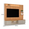 Estante para TV Até 75 Polegadas Magnum 1 Porta 2 Gavetas com Led Canela/Gris Fosco - Linea Brasil