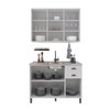 Cozinha Compacta Bariloche 6 Portas 2 Gavetas com Pés 100% Mdf Branco - Indékes