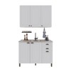 Cozinha Compacta Bariloche 6 Portas 2 Gavetas com Pés 100% Mdf Branco - Indékes