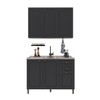 Cozinha Compacta Bariloche 6 Portas 2 Gavetas com Pés 100% Mdf Chumbo - Indékes