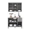 Cozinha Compacta Bariloche 6 Portas 2 Gavetas com Pés 100% Mdf Titânio Fosco - Indékes
