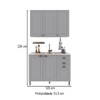 Cozinha Compacta Bariloche 6 Portas 2 Gavetas com Pés 100% Mdf Titânio Fosco - Indékes
